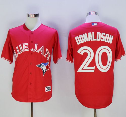 Blue Jays #20 Josh Donaldson Red New Cool Base 40th Anniversary Stitched MLB Jersey - Click Image to Close